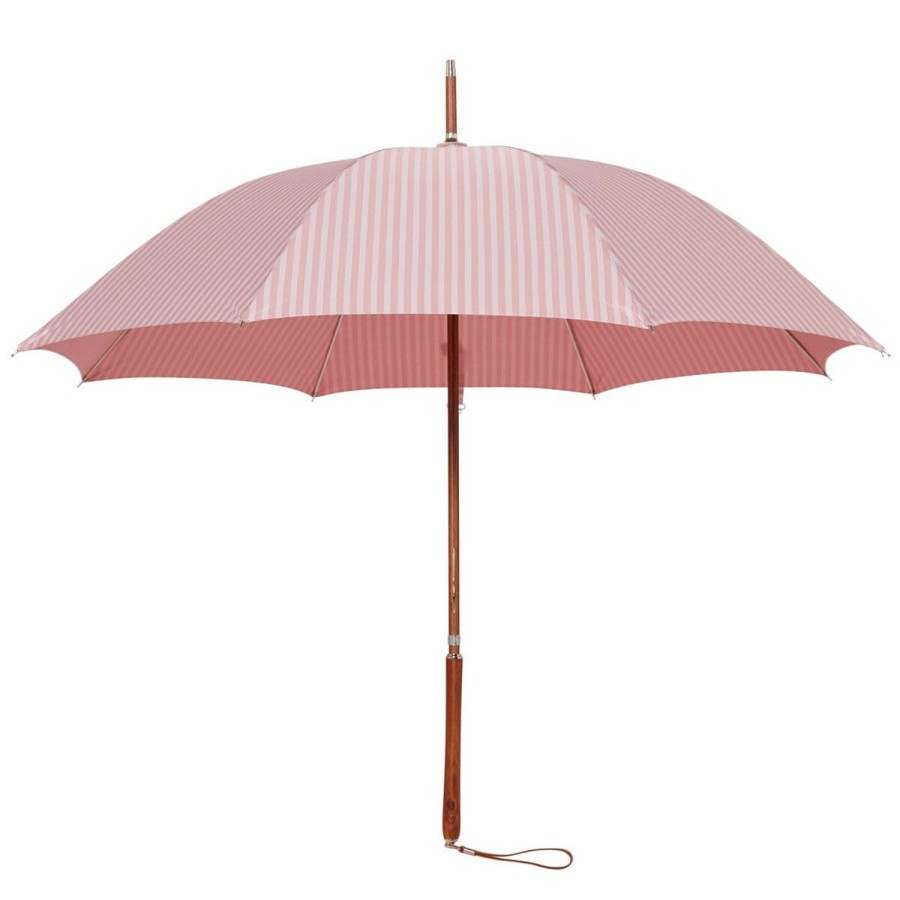 Business & Pleasure Co The Rain Umbrella - Lauren'S Pink Stripe Hot