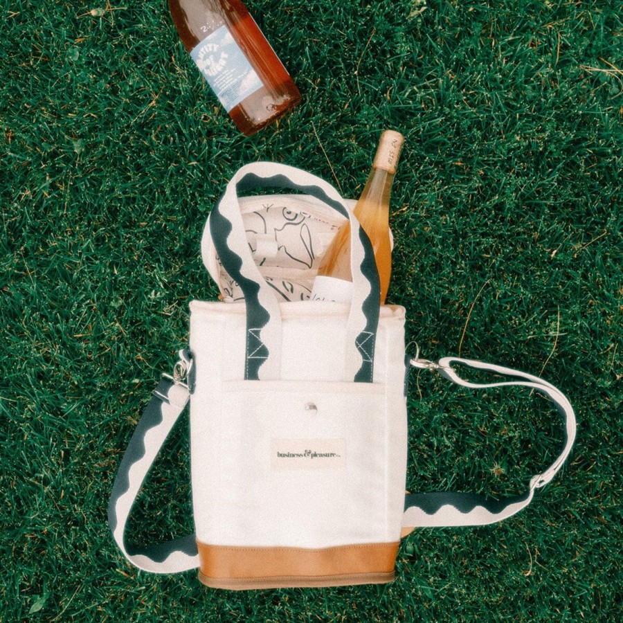 Business & Pleasure Co The Wine Cooler Tote Bag - Rivie White New